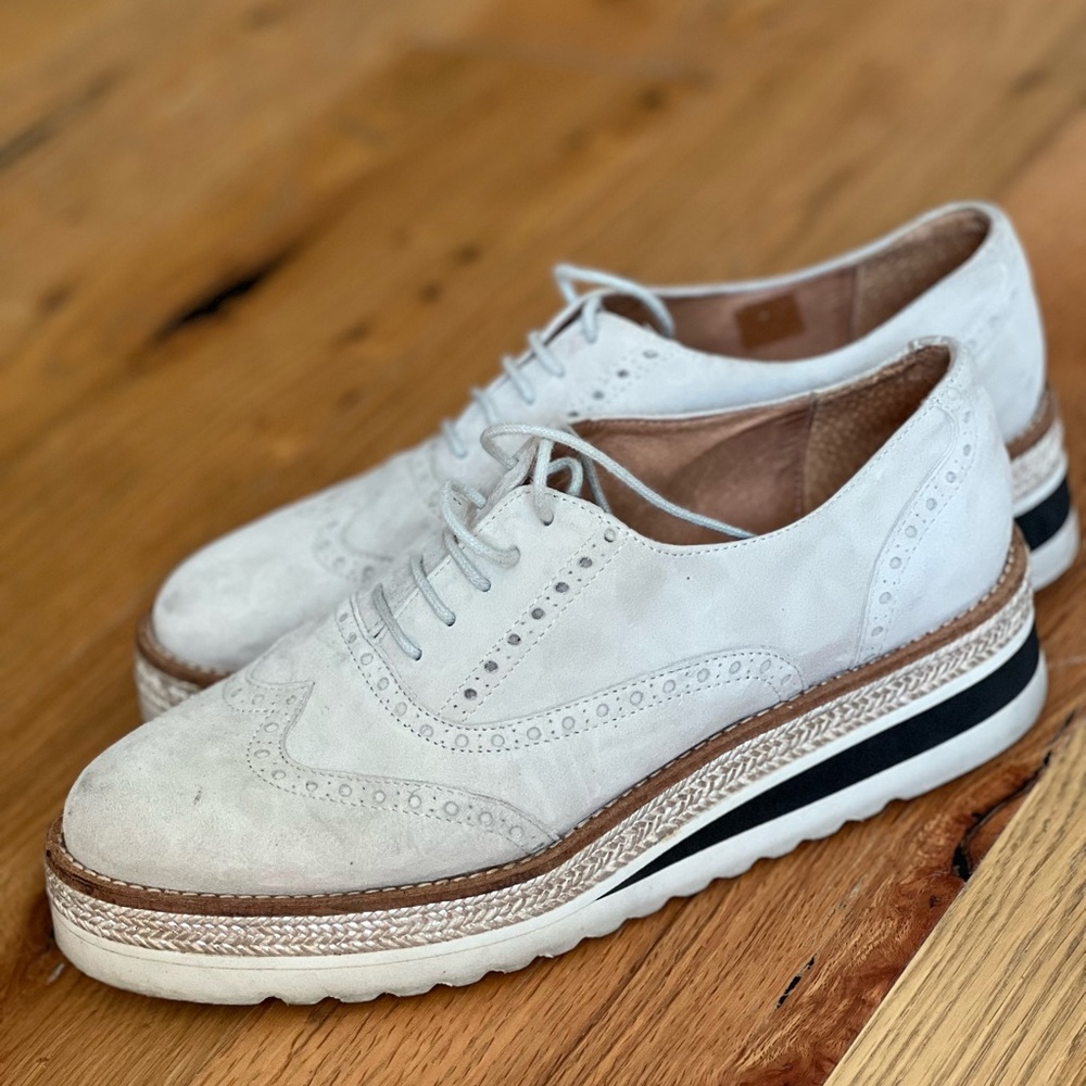 Kurt Geiger Cream Platform Brogues